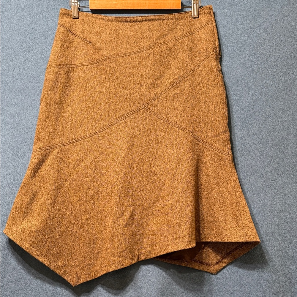 A-line Wool-Blend Skirt in Brown Fully Lined Size 6 Used
